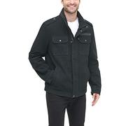 Levi's Men's Washed Cotton Military Jacket, Black Unfilled, XXL