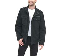 Levi's Men's Washed Cotton Military Jacket (Regular & Big & Tall Sizes), Black Unfilled, M