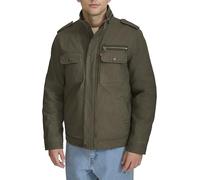 Levi's Men's Washed Cotton Two Pocket Military Jacket Lightweight, Olive, XL