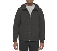 Levi's Men's Water-Resistant Soft Shell Trail Hoodie Jacket Softshell, Black Open Bottom, XL