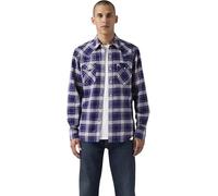Levi's Men's Barstow Standard Fit Western Shirt Hawley Plaid Blue Depths Twill Blue M
