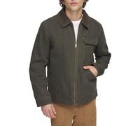 Levi's Men's Workwear Cotton Canvas Corduroy Collar Depot Jacket, Olive, S