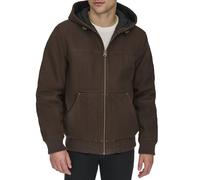 Levi's Men's Workwear Cotton Canvas Hoody Bomber Jacket (Regular & Big & Tall Sizes), Chocolate Brown Quilted, XXL