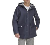 Levi's mensLM7RU619Rubberized Rain Parka Jacket Faux Leather Jackets - Blue - Large
