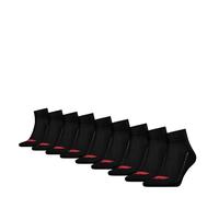 Levi's Mid Cut Batwing Logo Quarter, Black, 43-46 (Pack of 9)