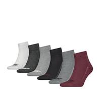 Levi's Mid Cut Batwing Logo Quarter, Colour Combo, 43-46 (Pack of 6)