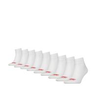 Levi's Mid Cut Batwing Logo Quarter, White, 39-42 (Pack of 9)