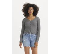 Levi's Women's Muse Long Sleeve Tee Vanilla Stripe Caviar Cotton Black L