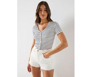 Levi's Muse Striped Short Sleeve T-Shirt, Blue, Size Xs, Women Blue
