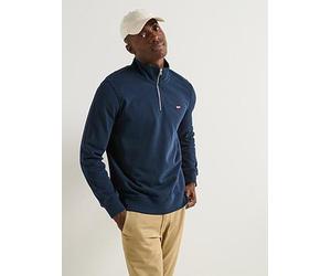 Levi's Original Hallmark Logo 1/4 Zip Sweat Top, Navy, Size S, Men Navy