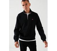 Levi's Original Housemark 1/4 Zip Sweat Top - Black, Black, Size Xl, Men Black