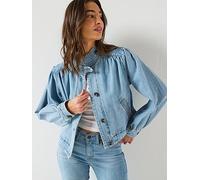 Levi's Parker Pretty Short Coat, Blue, Size M, Women Blue