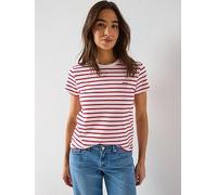 Levi's Perfect Tee, Bright White/Urban Red, Size S, Women Bright White/Urban Red