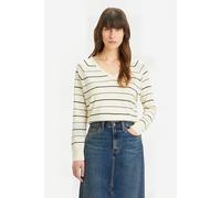 Levi's Petal Vneck Sweater Olympic Stripe White size L | Sweaters Outlet | Women | White L