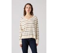 Levi's Petal Vneck Sweater Olympic Stripe White size M | Knitted Sweaters Outlet | Women | White M