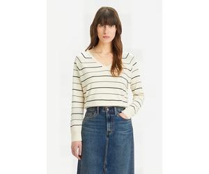Levi's Petal Vneck Sweater Olympic Stripe White size XS | Sweaters Outlet | Women | White XS