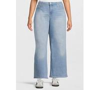 Levi's Plus 318 Shaping Wide Leg Jeans, Blue, Size 16, Inside Leg Regular, Women Blue