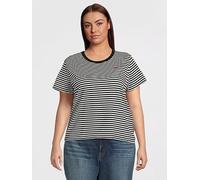 Levi's Women's Plus Size The Perfect Tee T-Shirt, Raita Stripe Caviar, 2XL