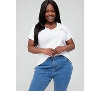 Levi's Plus Plus V Neck T-Shirt - Bright White, White, Size 1Xl, Women White