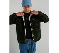 Levi's Relaxed Fit Sherpa Trucker Jacket- Green, Green, Size Xl, Men Green