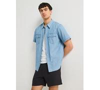 Levi's Relaxed Fit Short Sleeve Shirt- Blue, Blue, Size L, Men Blue