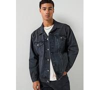 Levi's Relaxed Fit Stripe Denim Trucker Jacket, Black, Size S, Men Black