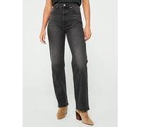 Levi's Women's Ribcage Full Length Denim Jeans, Colour Static Noise Overloa, Size 28 30, Static Noise Overloa, 28W x 30L