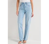 Levi's Ribcage Full-length Jeans - Blasted Stone Clean Psk, Blue, Size 27, Inside Leg 30, Women Blue