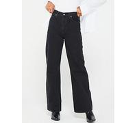 Levi's Ribcage Wide-leg Jeans, Black, Size 31, Inside Leg 32, Women Black