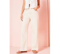 Levi's Ribcage Wide Leg Jeans, Cream, Size 28, Inside Leg 32, Women Cream