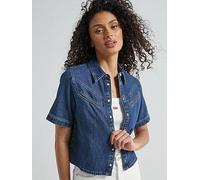 Levi's Rinoa Camp Shirt - Sledge Sister - Blue, Blue, Size M, Women Blue