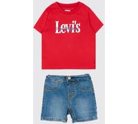 Levi's s Cotton T-shirt and Shorts Set with Logo Print (2 Pieces) - Size: 9M - unisex