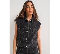 Levi's Shrunken 90s Trucker Vest, Black, Size M, Women Black