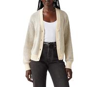 Levi's Women's Snowflake Cardigan Sweater, Butter Cream Stripe, L