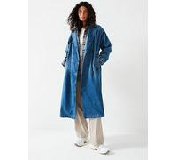 Levis Womens Lets Get Lost Again Spade Double-breasted Relaxed-fit Denim Trench Coat Xs