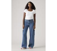 Levi's Superlow Loose Cargo Dnm All Over Blue size W32L32 | Wide Pants Outlet | Women | Blue