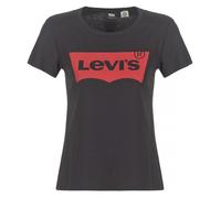 Levi's Women's The Perfect Tee- Large Batwing Logo T-Shirt, Stonewashed Black, L