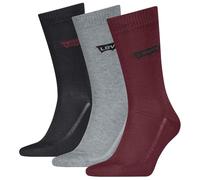 Levi's Unisex_Adult Regular Cut Batwing Logo Classic Sock, Red/Grey/Black, 43-46 (Pack of 3)