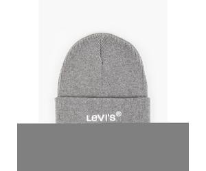 Levi's Unisex Knitted Cuff Beanie ~ Wordmark regular grey