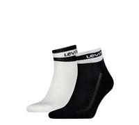 Levi's Unisex Quarter Socks, black/white, 35-38