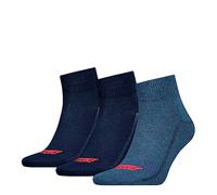 Levi's Unisex Recycled Cotton Quarter Socks, denim, 39/42