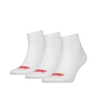 Levi's Unisex Recycled Cotton Quarter Socks, White, 43/46