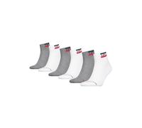 Levi's Unisex Socks Sport Logo Ankle mid-cut Socks White / Grey 39/42 pack of 6
