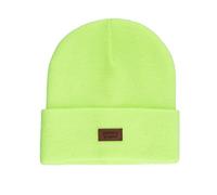Levi's Unisex's All Season Comfy Leather Logo Patch Cuffed Hero Beanie Hat, Neon Yellow Solid, One Size