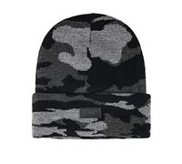 Levi's Unisex's All Season Comfy Leather Logo Patch Cuffed Hero Beanie Hat, Camo Black, One Size