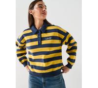 Levi's Vintage Stripe Long Sleeve Rugby Sweatshirt, Blue, Size M, Women Blue