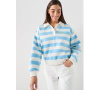 Levi's Vintage Stripe Long Sleeve Rugby Sweatshirt, Blue, Size M, Women Blue