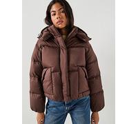 Levi's Western Bubble Short Puffer, Brown, Size L, Women Brown