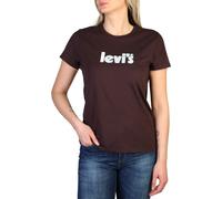 Levi's Woman's T-Shirt Size S UK 8 The Perfect Brown Logo Short Sleeve New