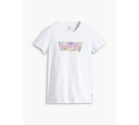 Levi's Women's The Perfect Tee- Pattern Batwing Logo T-Shirt, 501 Quilt Bw Fill Bright White, XS